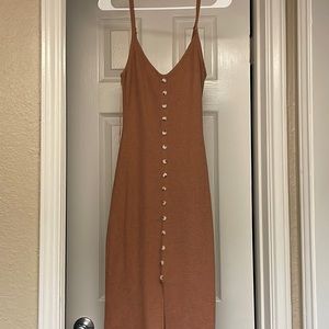 Clay Button Down Midi Dress
